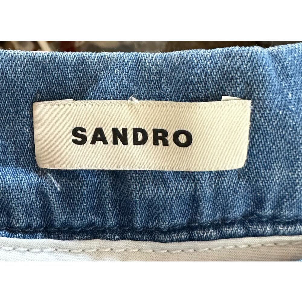 Sandro Fanfan Tiered Denim Mini Skirt Size 40 US 8 New with tags - Picture 5 of 7